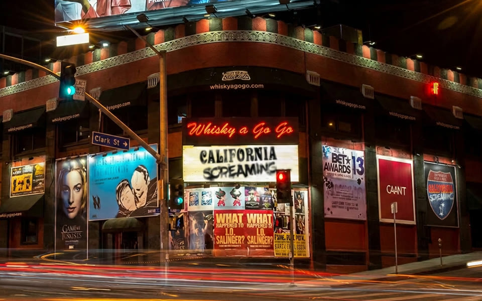 California Screaming on the marquee at the Whisky a Go Go